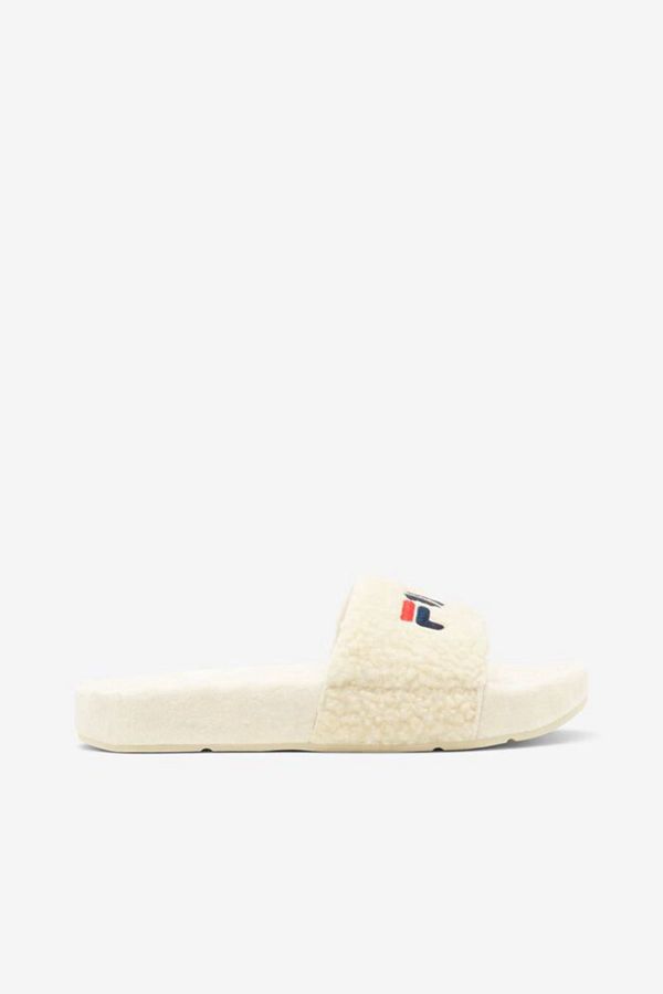 Chanclas Fila Mujer Creme / Azul Marino / Rojas - Fuzzy Drifter - España 372598JIY